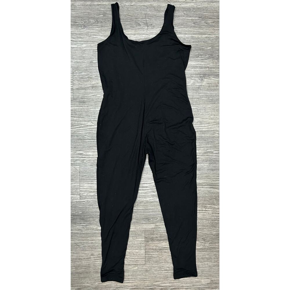 Bumpsuit Black Tank Unitard Jumpsuit Full Length Bodysuit Size XL Activewear - Picture 3 of 6